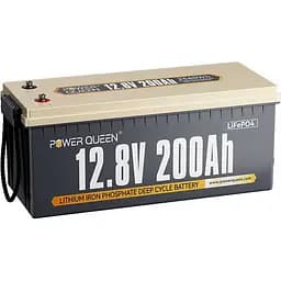 Акумулятор Power Queen LiFePO4 12V (12.8V/200Ah/2560Wh) (P12V200-100-BASIC-8-A160) [158029]