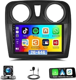 Автомобильное радио 2G+64G GOHHDL Android 2 Din для Renault Dacia Logan 2 Sandero B52 2012-2019 с Carplay Android Auto, 9-дюймовый