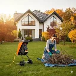 Подрібнювач садовий DS2500/40 KIT, 220В, 2500Вт, гілки до 40мм, ножі + подовжувач 10м помаранч. - мініатюра 3