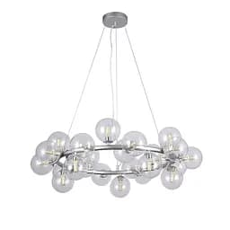 Люстра стельова Levistella 7841019-25 GAB+CL, G9, діаметр 750мм, сріблястий, скляний плафон, сучасний стиль для дому