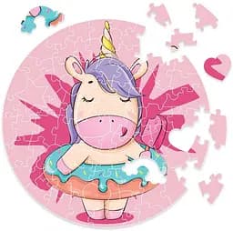 Деревянный пазл в коробке Единорог с мороженым