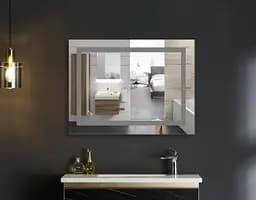 Дзеркало Mixxus WARM MR02-70x50-CASE з LED Touch, Anti-fog, димером, регулюванням яскравості, годинником (MI6669) - мініатюра 4