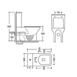 Унітаз-компакт Mixxus Style-0403-R 620x360x800 мм, Rimless MI6727, Білий - мініатюра 7