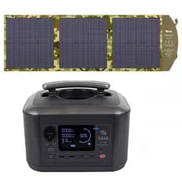 Зарядна станція Altek AL 600 PowerEdge 600W 537,6Wh + сонячна панель ALT-120 мілітарі