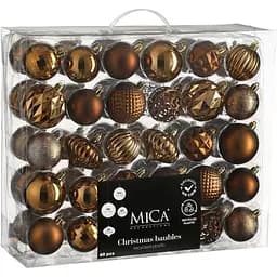 Комплект ялинкових прикрас Mica Decorations 6-7 см шоколад 60 шт. (1182026)