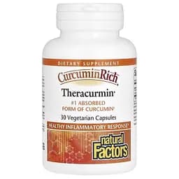 Экстракт куркумина теракурмин 30 мг CurcuminRich Theracurmin Natural Factors 30 вегетарианских капсул