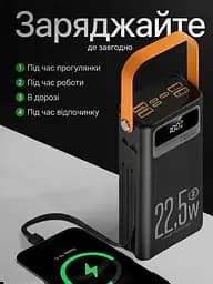 Павербанк з швидкою зарядкою 30000mAh KPG POWER BANK Soonest Fast Charging пауербанк, павер банк, умб Fast Type-C In /Out: 4 USB 5V/2A Повербанк,Чорний  - мініатюра 3