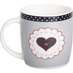 Чашка керамічна Liling Rongxiang Ceramic I love you 400 мл сіра з чорним RX-N240147G