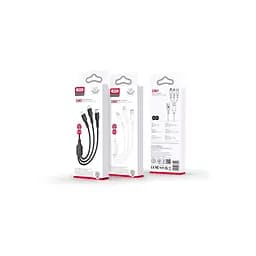 Дата кабель USB 2.0 AM to Lightning + Micro 5P + Type-C 1.0m 2.4A XO (CB-23U3) - мініатюра 2