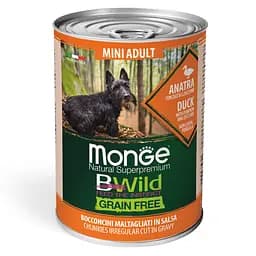 М'ясні шматочки Monge Bwild Dog Mini в соусі з качкою, гарбузом і цукіні для дорослих собак дрібних порід 400 гр