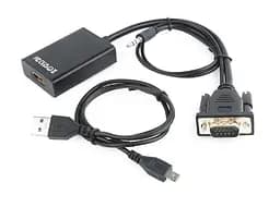 Адаптер Cablexpert HDMI - VGA (F/M), 0.15 м, Black (A-VGA-HDMI-01) - мініатюра 2