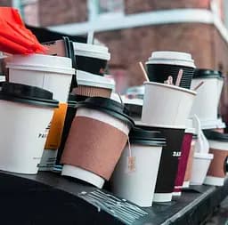 Паперові одноразові гофровані стакани об'ємом 250 мл коричневий Харків 25 шт/уп. - мініатюра 4