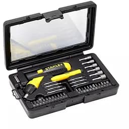 Отвертка Stanley Pistol Grip Ratchet с храповым механизмом и сменными битами (0-63-038)