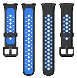 Силіконовий ремінець Primolux Perfor Classic для смарт-годинника Huawei Watch Fit 2- Black Blue - мініатюра 5
