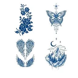 Набор из 4 долговременных тату Красота природы Fresh Tattoo SPX-set-middle-02, 18 х 11 см