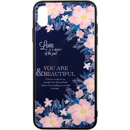 Чохол-накладка Toto Glass Fashionable Case Apple iPhone XS Max Flower on Blue