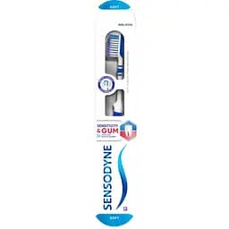 Зубная щетка Sensodyne Чувствительность зубов и защита десен мягкая белая с синим
