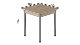 Стіл кухонний Ferrum-decor Агата 75x70x70 Сірий ДСП Сан-Марино 16мм (FRD-105634) - мініатюра 4