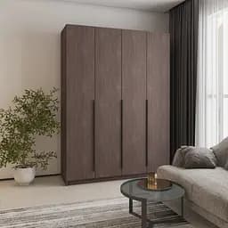 Шкаф 4-дверный MebelStar Оскар ДСП BG, дополнительная штанга 160x52x220 см Дуб ристрето (MBS-4664)