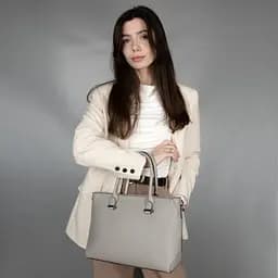 Сумка жіноча шкіряна ділова Virginia Conti 03833 офісна капучіно - мініатюра 5