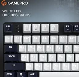 Клавиатура игровая механическая GamePro MK-110-B USB Hot-Swap Outemu Red Switch Black-White - мініатюра 14