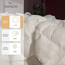 Ковдра MirSon Imperial Delight пухова літня 110х140 см біла із зеленим кантом