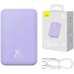 Портативний ЗП Power Bank Baseus Magnetic Mini OS 20W c БЗП 10000 mAh (PPCX110105) Purple - мініатюра 4
