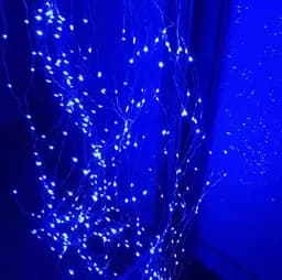 Новорічна конусна гірлянда 3 м 10 ниток 300 LED-лампочок Синій - мініатюра 4