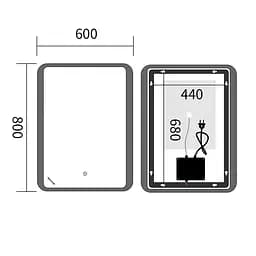 Дзеркало Mixxus Premium Olivary MR19-80x60-Reverse MP6628 - мініатюра 4