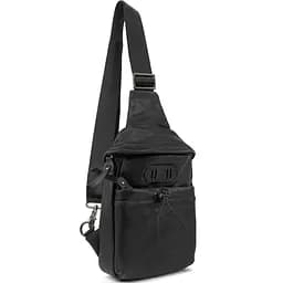 Маленька сумочка-слінг чоловіча шкіряна Tiding Bag 2072A чорна
