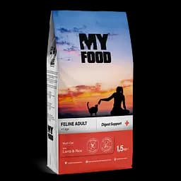 Сухий Корм ​​Myfood Суперпреміум для дорослих котів з Ягням та Рисом 1,5кг