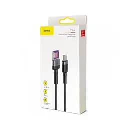 Кабель Baseus Cafule HW Quick Charging Data cable For Type-C 40W 1 м Сірий Чорний - мініатюра 2