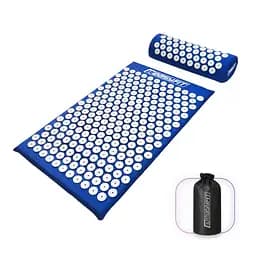 Массажный коврик Easyfit с подушкой (аппликатор Кузнецова) Синий с белым (EF-2709-BLW)