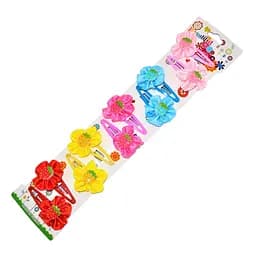 Зажим детский для волос "Клубника с рюшками" La-beauty 0109-047, 10 шт