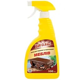 Средство San Clean Furniture Wax Cleaner для чистки и полировки мебели с распылителем 500 г