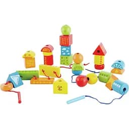 Деревянные кубики-шнуровка Hape Фигуры (E1019)