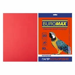 Папір Buromax А4, 80g, INTENSIVE red, 20sh (BM.2721320-05)