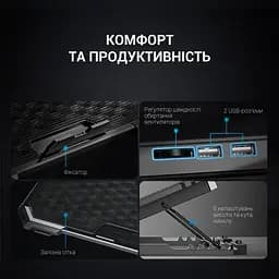Охолоджувальна підставка для ноутбука GamePro Black (CP485) - мініатюра 6