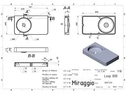Умивальник Miraggio LOOP 800 L (8813981) Miramarble, Глянцевий, Підвісний, Білий - мініатюра 2