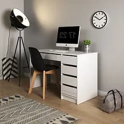 Стіл туалетний письмовий Perfect Home Ада / Ada 5S/120 з 5 шухядами Білий глянець (PFH-091306) - мініатюра 2