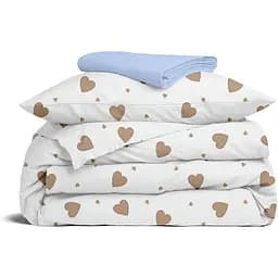 Комплект постільної білизни Cosas Beige hearts CS2 Підлітковий магнолія (BeigeHearts_El90-62Maya_155)