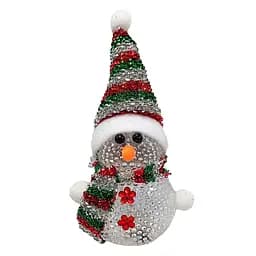 Ночник новогодний "Снеговик" СХ-4-18 LED 15 см, зелено-красно-серебристый