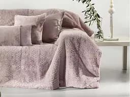 Плед-покривало Love You Lux штучне хутро 240х220 см бузковий (44006)