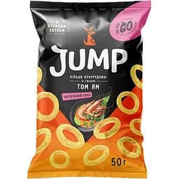 Снек кільця кукурудзяні Jump зі смаком Том-ям 50 г