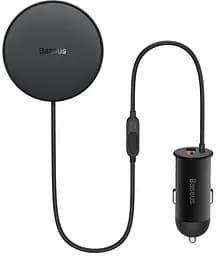 Бездротовий АЗП Baseus CW01 Magnetic Wireless Charging 15W + АЗУ USB 25W SUCX040001 Black - мініатюра 2