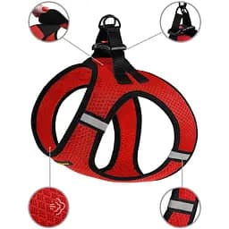 Шлея для собак Bronzedog Mesh Vest, розмір 2XS, 26х29 см, червона - мініатюра 3