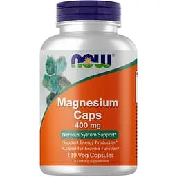 Витамины и минералы NOW Magnesium 400 mg, 180 вегакапсул