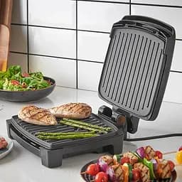 Гриль Russell Hobbs George Foreman притискний Immersa Medium 1300Вт з'ємні пластини метал пластик чорний (28310-56) - мініатюра 6