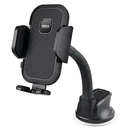 Тримач телефону автомобільний Brevia FlexArm MultyHold із присоскою, гнучкий 163мм, для 4.7-6.8', ширина до 90мм, чорний(48860)