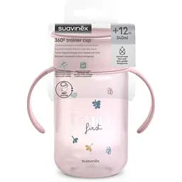 Пляшка-непроливайка Suavinex Bear Family 340 мл рожева (402646) - мініатюра 3